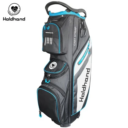 Heildsölu Custom Green PU leður golfpokar með einstaka hönnun fyrir notkun golfvagns