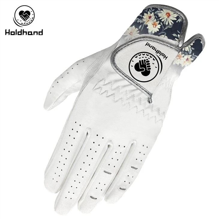 Fashion Pattern Design High Guaranteed Custom Logo PU Cabretta Leather Golf Glove OEM