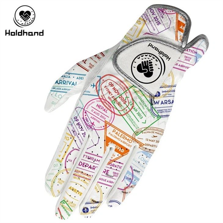 Logo Custom Golf Gloves Full Fingers Anti Slip Grip Printed Colors PU Leather Left Only Premium Wholesale Kids Ladies Mens